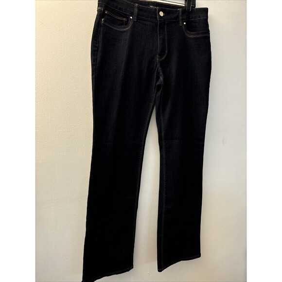 white black blue jeans womens boot leg 12R. Stretch - Picture 2 of 12